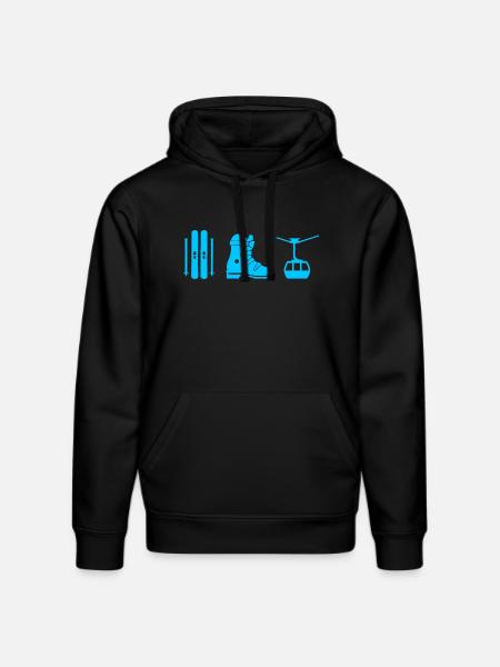 Ski Design in blau - Stanley/Stella Unisex Bio-Hoodie DRUMMER  - Schwarz