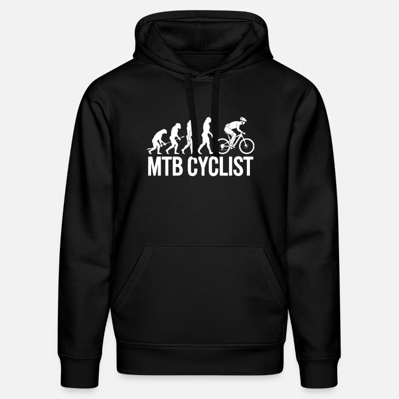 Evolution einer MTB-Radfahrer-Silhouette - Stanley/Stella Unisex Bio-Hoodie DRUMMER  - Schwarz