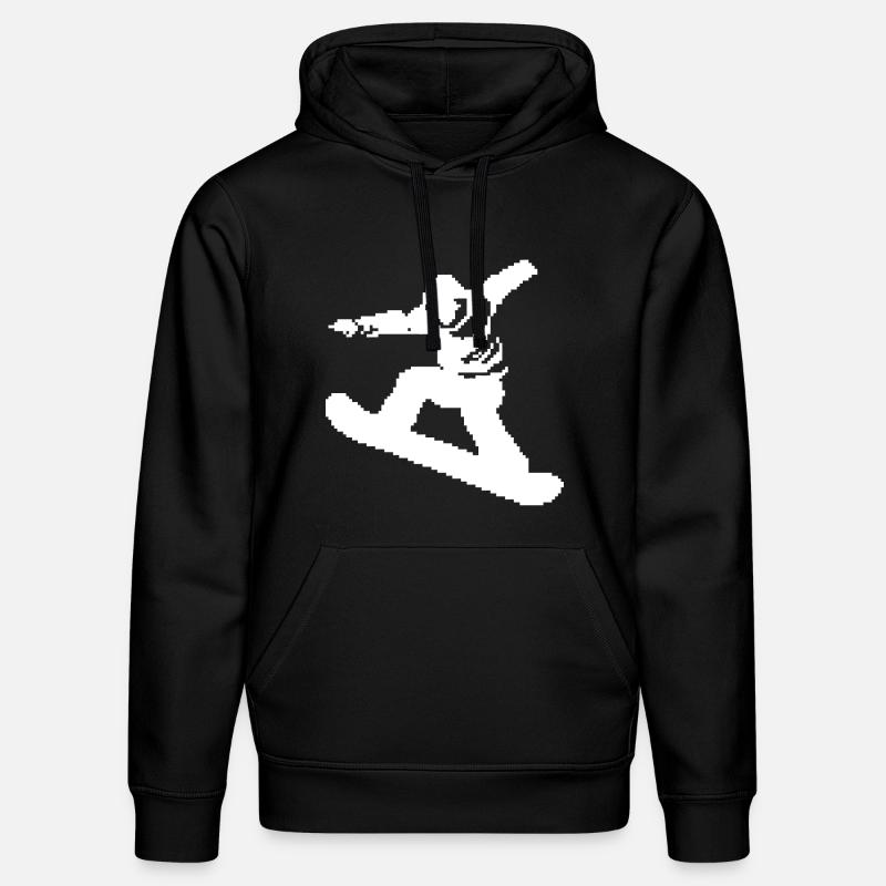 Graphique Pixel Snowboarder - Sweat à capuche bio DRUMMER Stanley/Stella Unisexe - noir