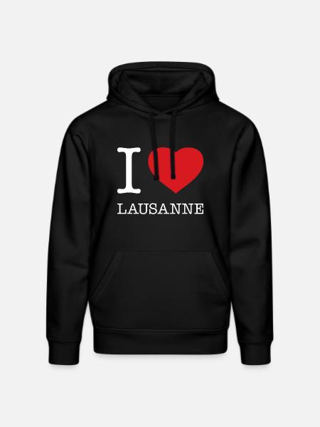 J’ADORE LAUSANNE - Sweat à capuche bio DRUMMER Stanley/Stella Unisexe - noir