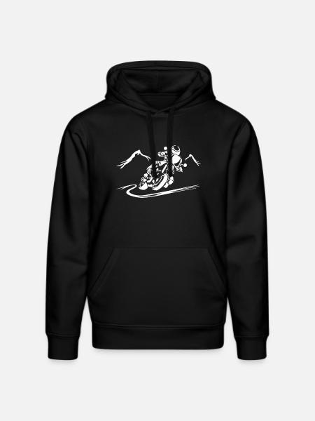 Speeding motorcycle silhouette - Stanley/Stella DRUMMER Unisex Organic Hoodie - black