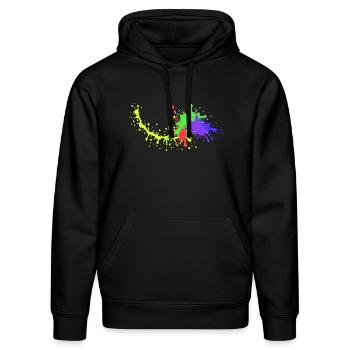 Colorful Party Design Underground - Stanley/Stella Unisex Bio-Hoodie DRUMMER  - Schwarz - Vorne - Marisol (170cm) & Nik (191cm)