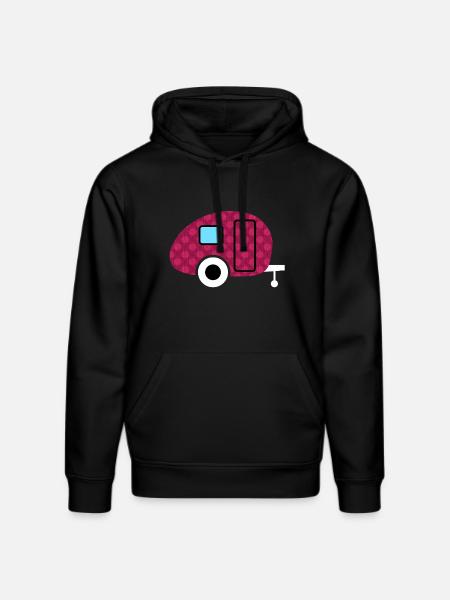 Caravan Caravan Flowers Camping Camper Pattern Fan - Stanley/Stella DRUMMER Unisex Organic Hoodie - black