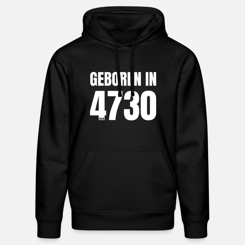 Design 18 – Né en 4730 - Sweat à capuche bio DRUMMER Stanley/Stella Unisexe - noir