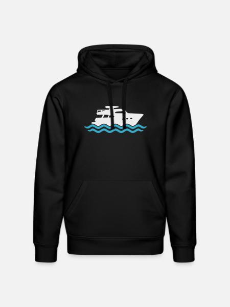 Yacht Silhouette Motorboot - Stanley/Stella Unisex Bio-Hoodie DRUMMER - Schwarz