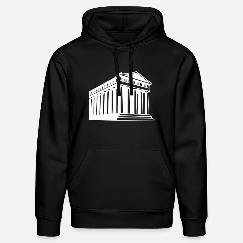 Illustration du temple grec antique - Sweat à capuche bio DRUMMER Stanley/Stella Unisexe - noir