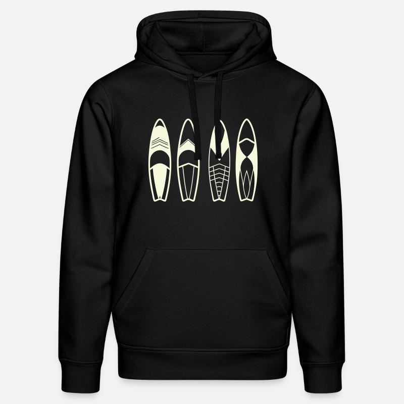 Minimalistische abstrakte Surfbretter - Stanley/Stella Unisex Bio-Hoodie DRUMMER  - Schwarz