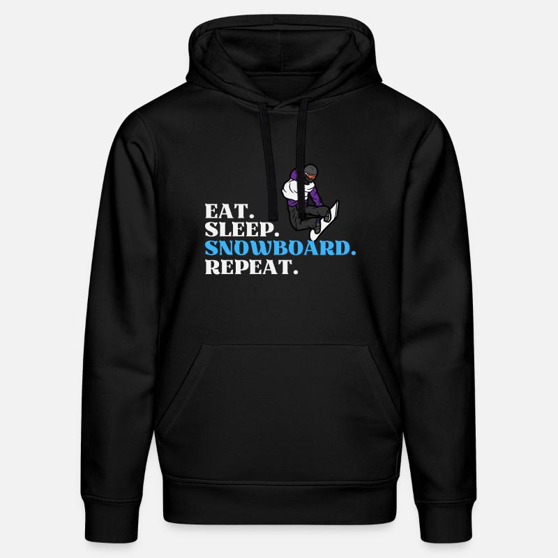 Eat Sleep Snowboard Répéter - Sweat à capuche bio DRUMMER Stanley/Stella Unisexe - noir