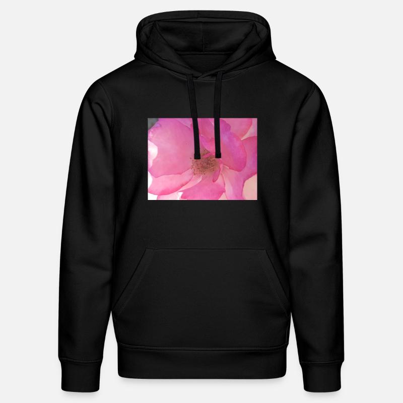 Douce fleur de rose en rose - Sweat à capuche bio DRUMMER Stanley/Stella Unisexe - noir