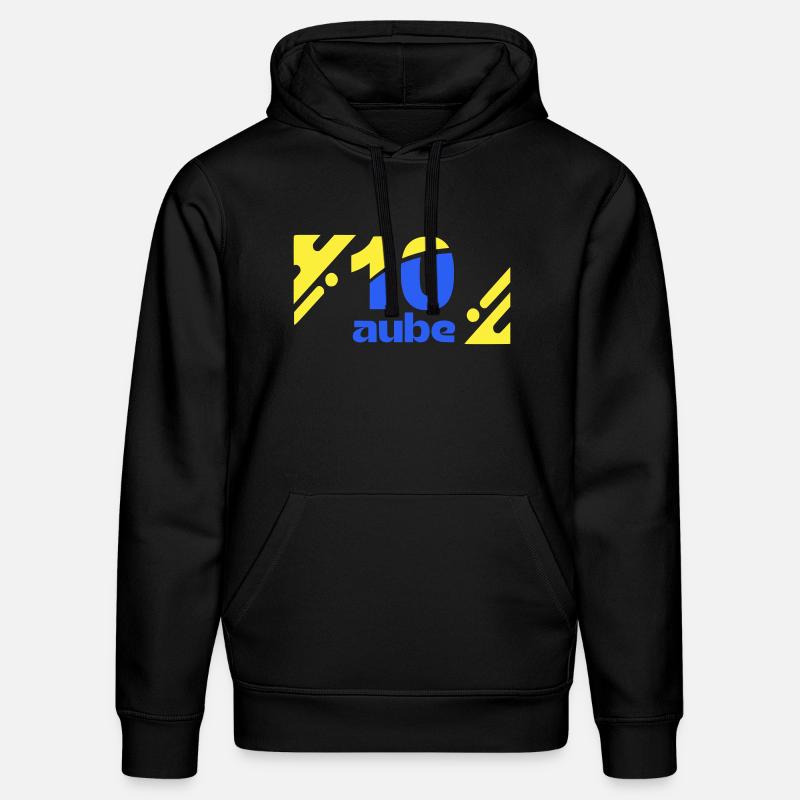 Dix Aube Logo Bleu Jaune - Sweat à capuche bio DRUMMER Stanley/Stella Unisexe - noir