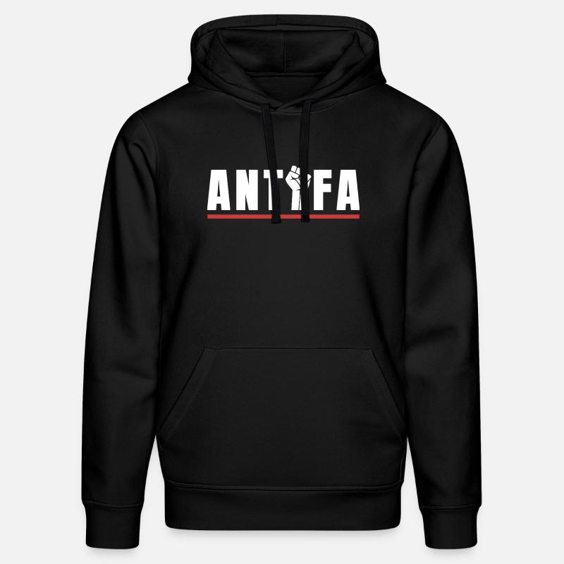 Antifa Protestfaust Antifaschistisches Statement - Stanley/Stella Unisex Bio-Hoodie DRUMMER - Schwarz