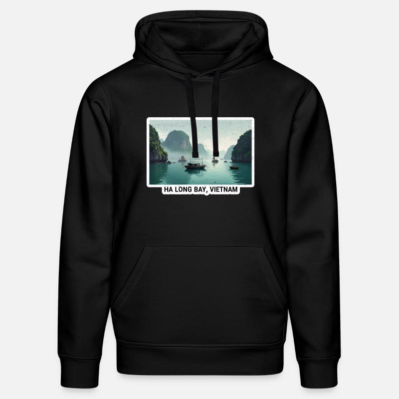 Ha Long Bay Bootenpanorama - Stanley/Stella Unisex Bio-Hoodie DRUMMER - Schwarz