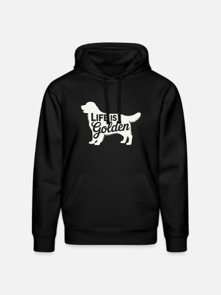 Life is Golden Retriever - Stanley/Stella DRUMMER Unisex Organic Hoodie - black