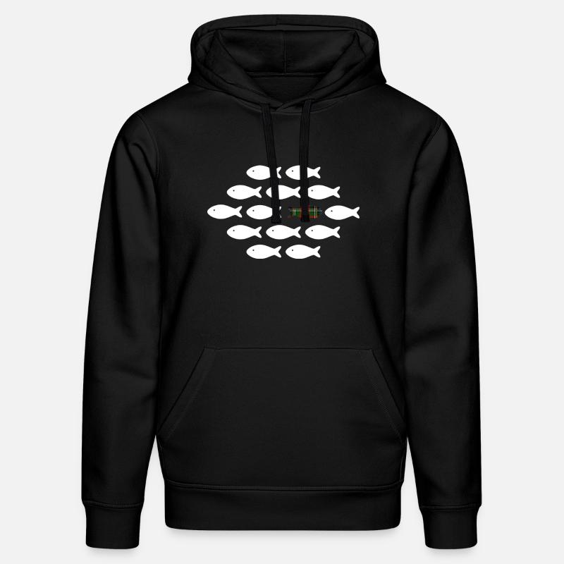 Poisson plaid unique - Sweat à capuche bio DRUMMER Stanley/Stella Unisexe - noir