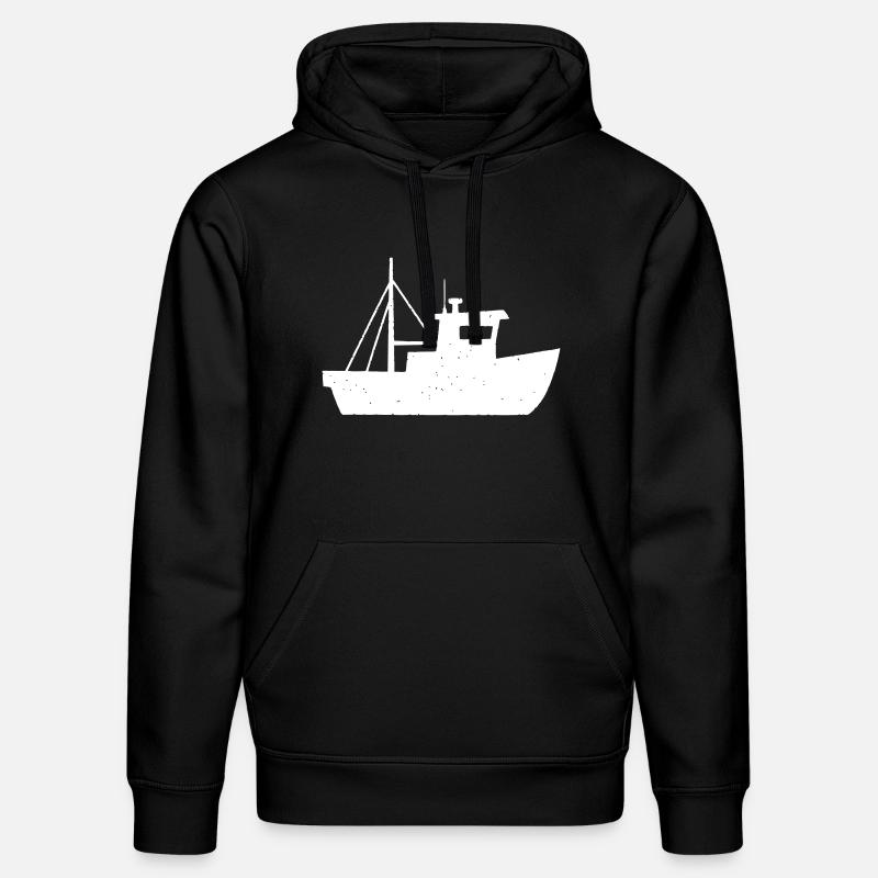 Fischkutter Boot Nordsee Vektor - Stanley/Stella Unisex Bio-Hoodie DRUMMER  - Schwarz