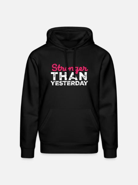 Stronger Than Yesterday - Gym Gear - Stanley/Stella DRUMMER Unisex Organic Hoodie - black