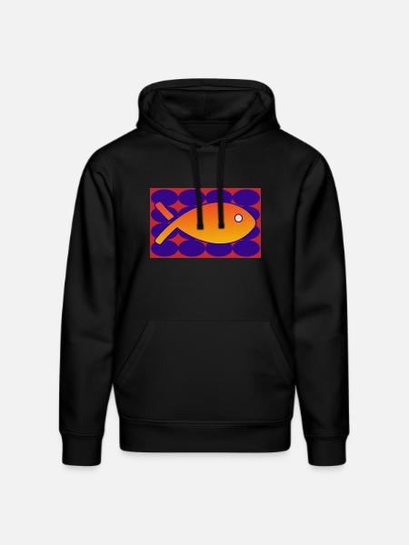 FISH. SARDINE. APRIL FOOL. SEA. OCEAN - Stanley/Stella DRUMMER Unisex Organic Hoodie - black