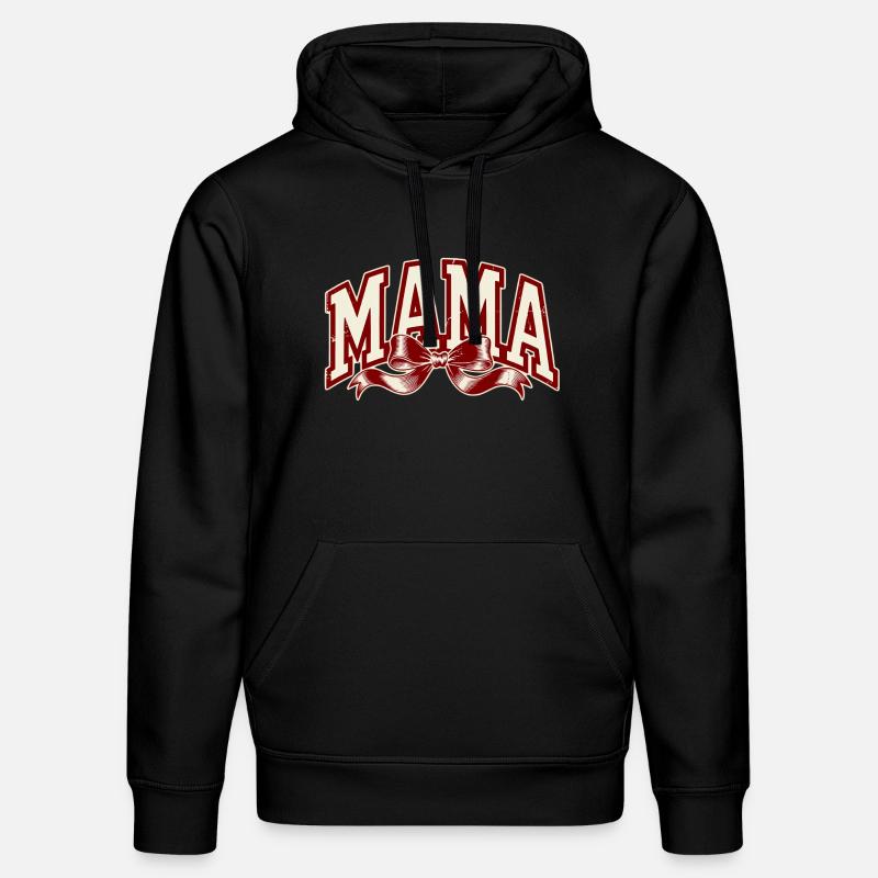 Mama Schleife Rot – Starkes Mama Statement - Stanley/Stella Unisex Bio-Hoodie DRUMMER - Schwarz