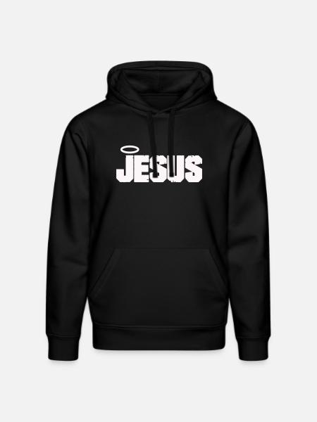 Jesus lettering with halo - Stanley/Stella DRUMMER Unisex Organic Hoodie - black