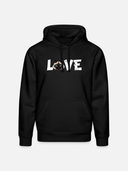 Birman Cat Love Funny Breed Illustration - Stanley/Stella DRUMMER Unisex Organic Hoodie - black