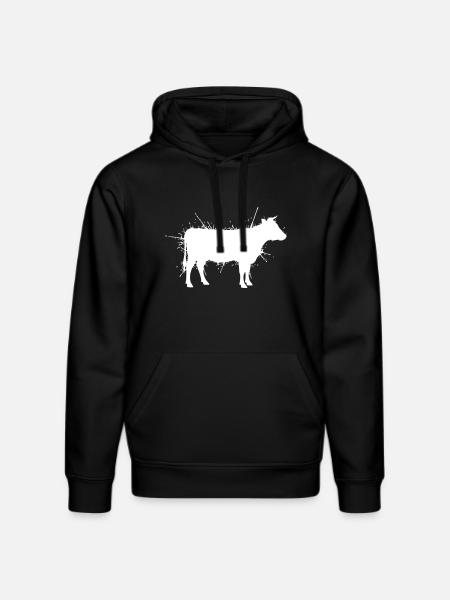 Cow Silhouette Grunge Splash Vector - Stanley/Stella DRUMMER Unisex Organic Hoodie - black
