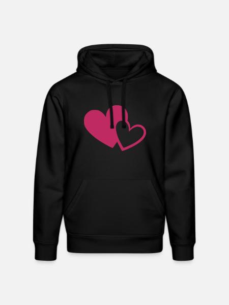 pink heart, pink gift, mother's day - Stanley/Stella DRUMMER Unisex Organic Hoodie - black
