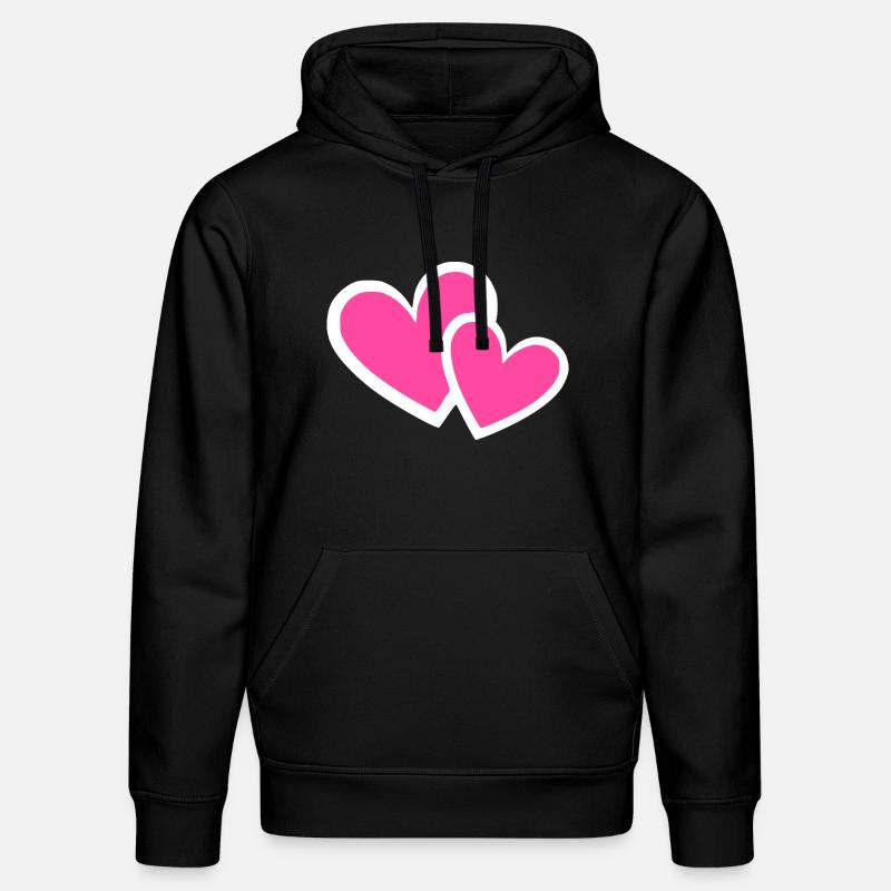 Saint-Valentin Cœur Rose, St.valentin - Sweat à capuche bio DRUMMER Stanley/Stella Unisexe - noir