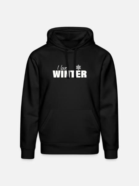 i love winter - Stanley/Stella DRUMMER Unisex Organic Hoodie - black