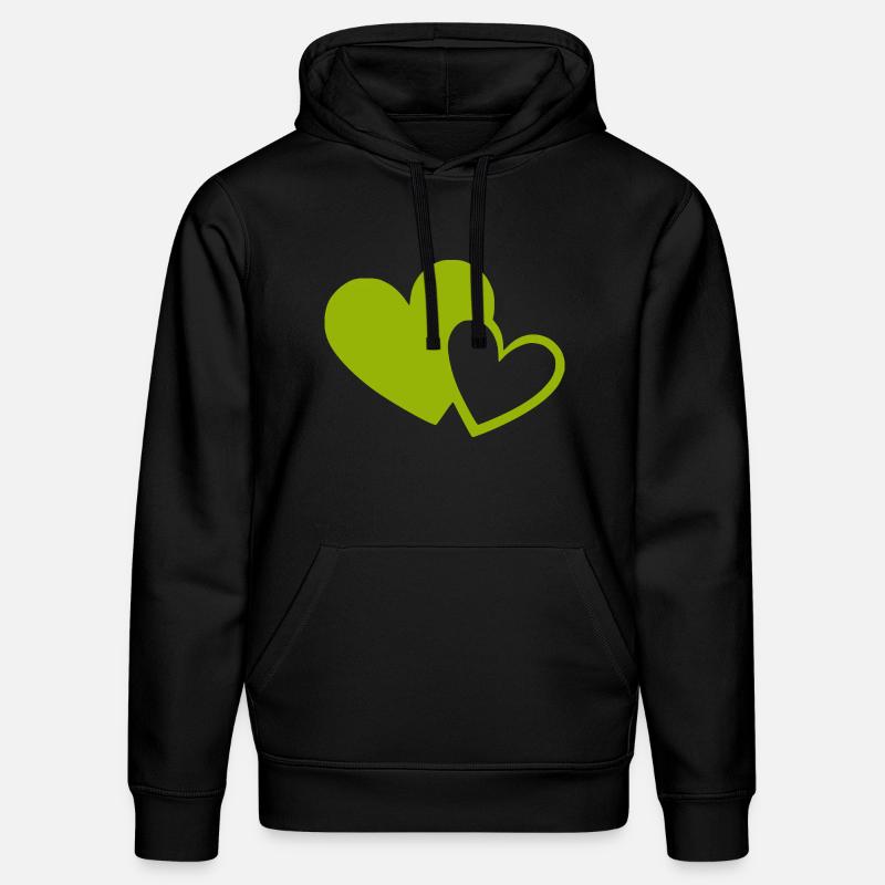 Cœur vert motif de cœurs verts - Sweat à capuche bio DRUMMER Stanley/Stella Unisexe - noir