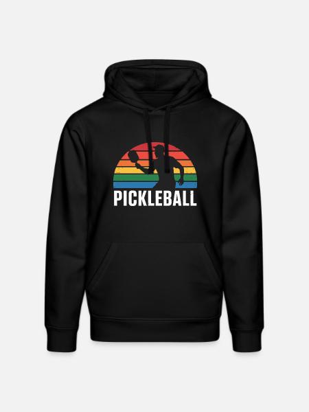 Pickleball Sunset Silhouette - Stanley/Stella DRUMMER Unisex Organic Hoodie - black