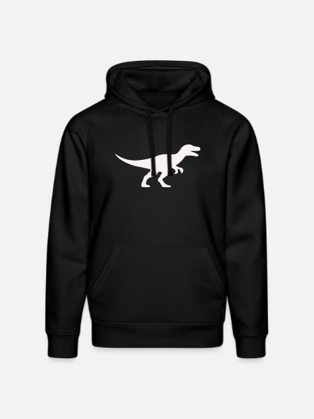 Raptor T Rex Silhouette - Stanley/Stella DRUMMER Unisex Organic Hoodie - black