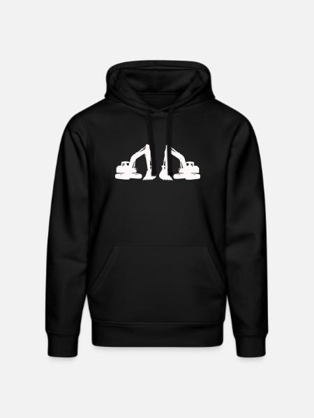 Double Excavator Silhouette - Stanley/Stella DRUMMER Unisex Organic Hoodie - black