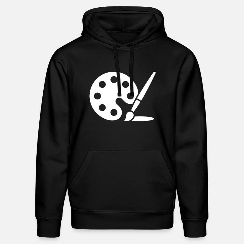 Malerei, Farbpalette, Pinsel, Kunst Symbol - Stanley/Stella Unisex Bio-Hoodie DRUMMER - Schwarz