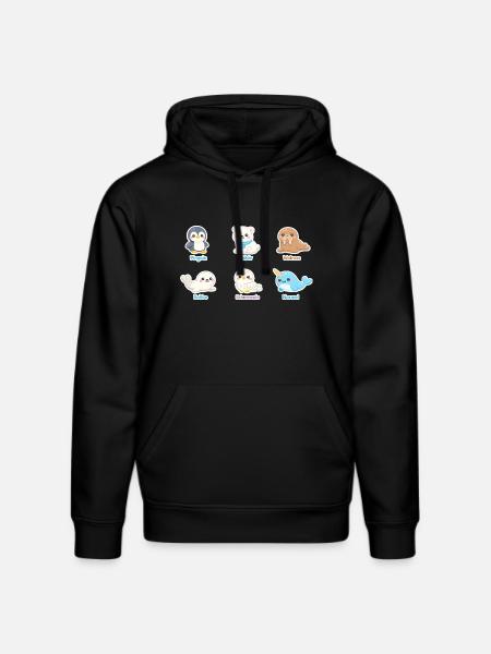 Kuschelige Arktis-Tierwelt - Stanley/Stella Unisex Bio-Hoodie DRUMMER  - Schwarz