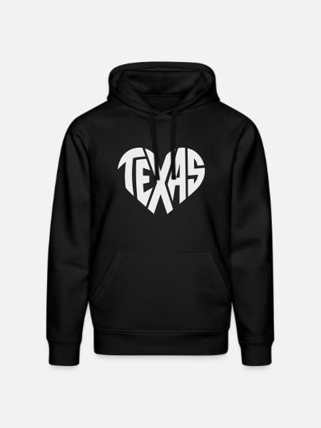 Texas Heart Typography - Stanley/Stella DRUMMER Unisex Organic Hoodie - black