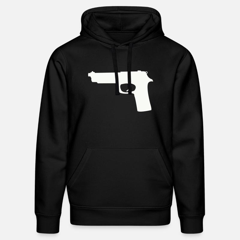 Silhouette du pistolet en contraste - Sweat à capuche bio DRUMMER Stanley/Stella Unisexe - noir