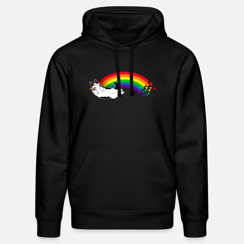 Chat arc-en-ciel - Sweat à capuche bio DRUMMER Stanley/Stella Unisexe - noir