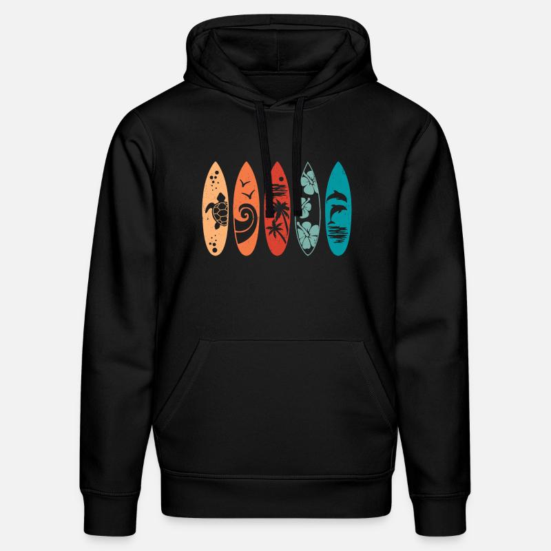 Planche de surf rétro - Sweat à capuche bio DRUMMER Stanley/Stella Unisexe - noir