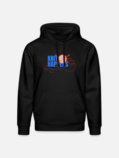 Knit Happens Logo Knit Design - Stanley/Stella DRUMMER Unisex Organic Hoodie - black