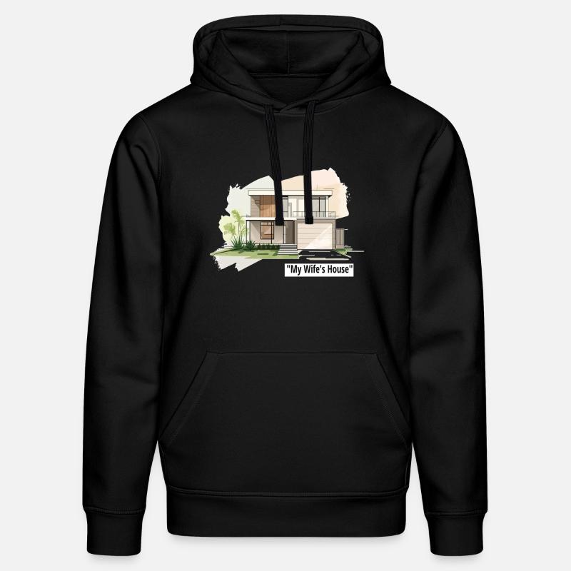 Ultramoderne Familienhausillustration - Stanley/Stella Unisex Bio-Hoodie DRUMMER  - Schwarz