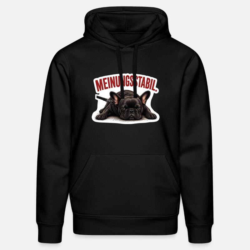 Frenchie – Meinungsstabil Bully - Stanley/Stella Unisex Bio-Hoodie DRUMMER  - Schwarz