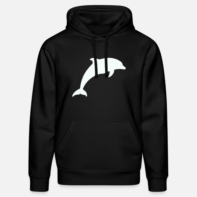 Leuchtender Delfin Silhouette - Stanley/Stella Unisex Bio-Hoodie DRUMMER - Schwarz