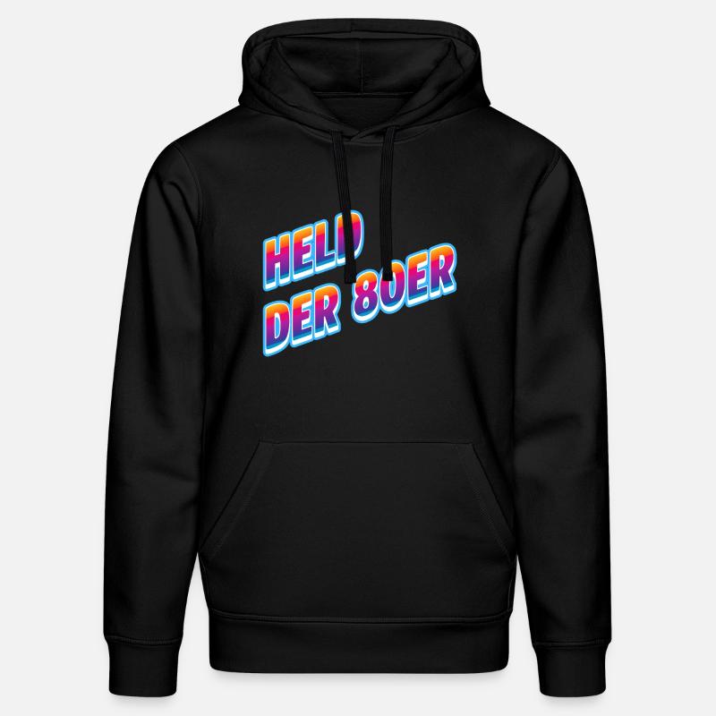 Held der 80er Neon-Retro - Stanley/Stella Unisex Bio-Hoodie DRUMMER - Schwarz