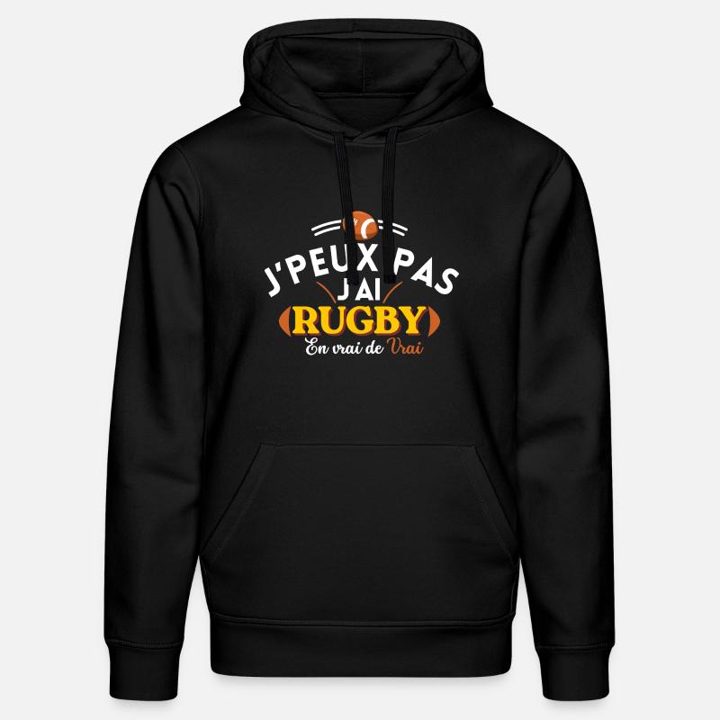 J'peux pas j'ai Rugby  - Sweat à capuche bio DRUMMER Stanley/Stella Unisexe - noir