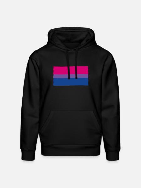 Bisexual Pride Flag - Stanley/Stella DRUMMER Unisex Organic Hoodie - black