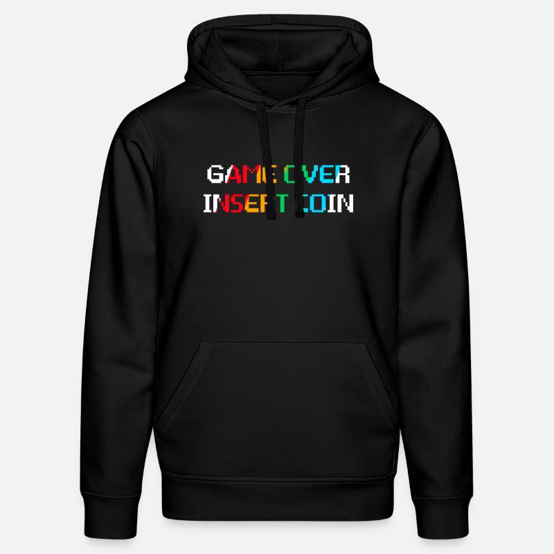 Game Over Insert Coin (foncé) - Sweat à capuche bio DRUMMER Stanley/Stella Unisexe - noir