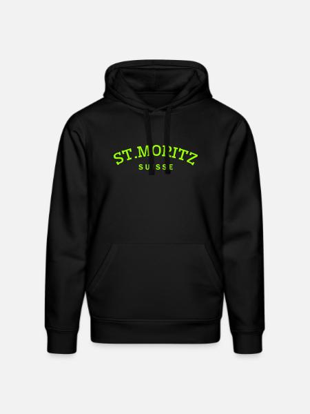 St. Moritz - Suisse - Switzerland - Swiss - Stanley/Stella DRUMMER Unisex Organic Hoodie - black