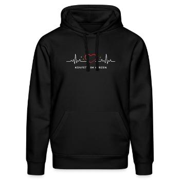 KONFETTI IM HERZEN Shirt – Karneval Design - Stanley/Stella Unisex Bio-Hoodie DRUMMER  - Schwarz - Vorne - Marisol (170cm) & Nik (191cm)