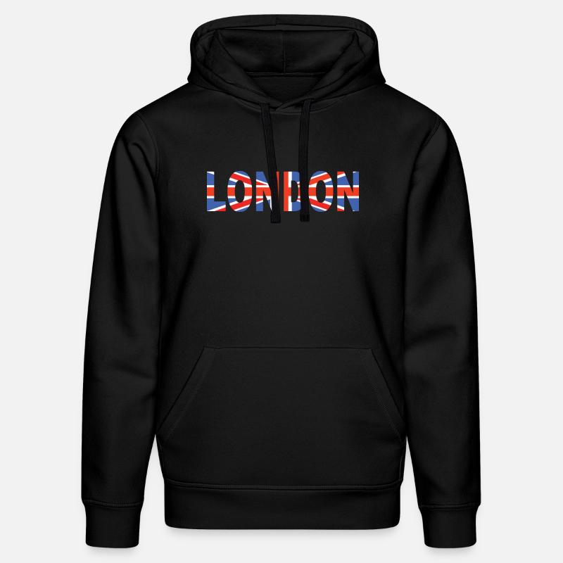 Londres couché avec drapeau - Sweat à capuche bio DRUMMER Stanley/Stella Unisexe - noir