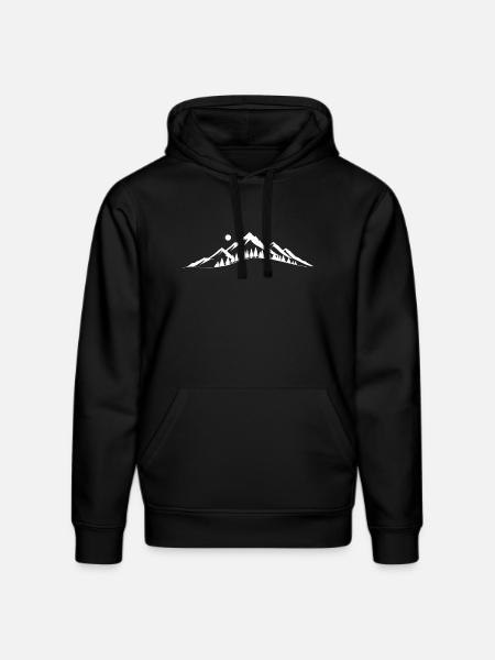 Mountain Dawn Silhouette - Stanley/Stella DRUMMER Unisex Organic Hoodie - black